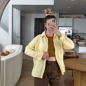 Chadwicks Yellow Linen Button Up
